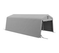 Tente garage carport dim 6L x 3,3l x 2,4H m acier galvanisé robuste PE haute densité 150 g/m² imperméable anti-UV gris Gris