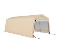 Outsunny Tente Garage carport dim. 6,2L x 3,3l x 2,4H m Acier galvanisé Robuste PE Haute densité 150 g/m² imperméable Anti-UV, 1 Porte Kaki et 2 aérations