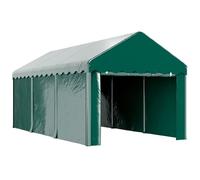 Tente garage carport - Outsunny - 3 x 6m - 2 portes enroulables, toile 200g PE, pour voiture, camion, bateau - vert
