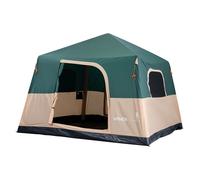 VEVOR Tente Gonflable 6 Personnes Pompe Rechargeable Tente de Camping Vert, pour Randonnée et Pique-niques en Famille, avec Tubes d'air en TPU, 4 Grandes Fenêtres en Maille, Sac de Transport Portable