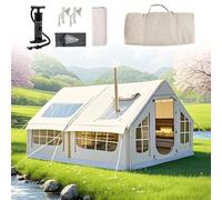 Tente gonflable avec installation rapide, cheminée et lucarne pour camping en plein air et utilisation familiale