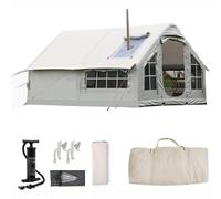 Tente gonflable avec pompe à air et cric de poêle/ouverture de cheminée, tente cabine portable 4 saisons, grandes tentes gonflables, tentes gonflables une pièce pour le camping, installation facile