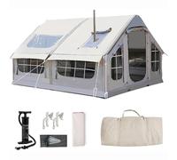 Tente gonflable avec pompe à air et cric de poêle/ouverture de cheminée, tente cabine portable 4 saisons, grandes tentes gonflables, tentes gonflables une pièce pour le camping, installation facile