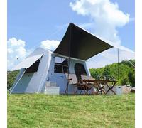 Tente gonflable avec pompe, tente familiale pour 6 à 8 personnes avec auvent panoramique fenêtres en maille, 3000 mm + tentes pop-up étanches, tentes gonflables pour camping rapide à installer