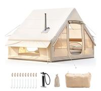 Tente Gonflable d'extérieur pour 2 à 4 Personnes avec Pompe à air et Sac de Transport - Tente Gonflable en Tissu Oxford imperméable - Montage Rapide - avec fenêtres et Portes en Filet