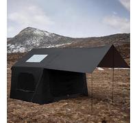 Tente Gonflable extérieure + auvent Pliant, 485 * 310 * 215Cm, Robuste/résistant à la Pluie/au Soleil, Portable, Comprend Une Pompe à air,Noir