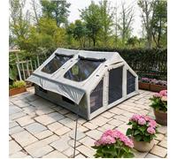 Tente gonflable familiale en polyester green finish - capacité 7-8 personnes, usage camping et activités extérieures