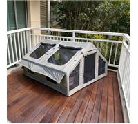 Tente gonflable polyester 7-8 personnes - Usage camping et activités extérieures green finish
