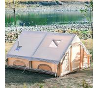 Tente Gonflable pour 2 à 8 Personnes, Tente Camping Gonflable avec Sortie de Cheminée et Pompe à Air, Montage Rapide en 5 Minutes, Inflatable Camping Tent Toutes Saisons de Luxe.