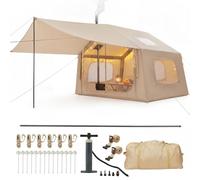 Tente gonflable pour 4 à 8 personnes, tente de maison Glamping avec auvent
