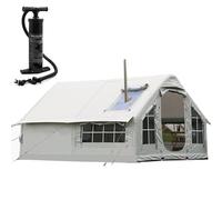 Tente Gonflable pour 6 Personnes - Tente de Camping familiale à 4 Saisons de Configuration Rapide avec Pompe à air, Vestibule spacieux pour Glamping en Plein air