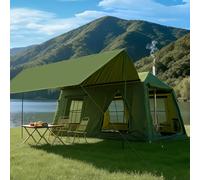 Tente Gonflable pour Camping, Grande Tente Gonflable avec Pompe à Main, Tente familiale Facile à Monter pour Toutes Les Quatre Saisons, Tente Oxford Air Glamping imperméable pour 6/8/10/12 Personnes