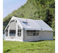 Tente gonflable pour camping - Tente familiale pour 2 à 8 personnes avec pompe à air, installation facile, tente de glamping 4 saisons avec trou de poêle