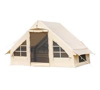 Tente, Grande Tente Gonflable 4 Saisons for Le Camping, tentes de Camping en Plein air for 5 à 6 Personnes avec cric de poêle et fenêtres en Maille, tentes Oxford faciles à Installer(Cotton)