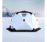 Tente hexagonale isolée instantanée pour la pêche sur glace avec cric de poêle pour une utilisation portable
