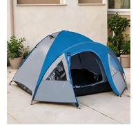Tente igloo 4 saisons double paroi 4 personnes, classic blue, imperméable, avec moustiquaire