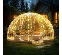 Tente igloo à dôme de jardin VEVOR, 9,5 pieds de tente à dôme, igloo de jardin amélioré avec couverture en PVC transparent et fenêtre, abri de camping étanche à dôme géodésique pour l'extérieur