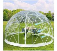 Tente igloo dôme de jardin pour 5 à 7 personnes, couverture en PVC transparent avec porte et fenêtres, maison à bulles extérieure pour fêtes, 2,9 m