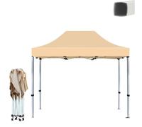 Tente imperméable réglable en hauteur - Abri de jardin isolé et respirant - Tonnelle pliable pour camping, barbecue, plage et parc - 3 x 4 m