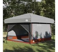 Tente intérieure avec toit gris orange, 300 x 300 x 250 cm, revêtement en polyester 185T, imperméable, résistant aux UV, portable, pour le camping et les aventures en été