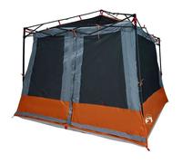 Tente intérieure spacieuse - vidaXL - 291x291x240 cm - Gris et Orange - Taffetas résistant - 6 fenêtres - Double porte