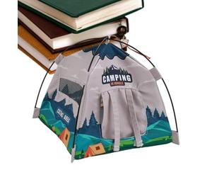 Tente Maison De - Tissu+ABS 6.69x6.69x6.3in | Mini Tente Camping avec LED, Accessoire Créatif pour s, Modèle pour Garçons & Filles, Dioramas & Histoires Intérieures