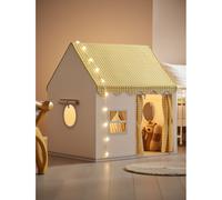Tente maison enfant avec guirlande - jaune