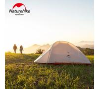 Tente Naturehike Cloud Up Pro 2 pour 3 personnes, en nylon 20D et silicone, double couche, avec poteaux en aluminium, ultralégère, pour le camping et la randonnée Up2 20D Gray