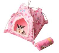 Tente nid avec couverture pour hamster, lit de couchage, hamster, cachette, hamster, cabane, hamster, niche, hamster, cachette, tentes en toile pelucheuse pour rat, cochon d'Inde, furet (rose, taille