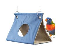 Tente Oiseaux - 18x14x14 Cm Hamac pour Perroquet,Tente Triangle pour Oiseaux avec Grotte,Perroquet Tente en Flanelle De Coton,Hamac pour Oiseaux,Jouets pour Oiseaux,Blue