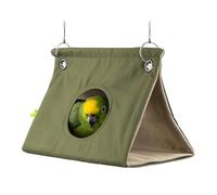 Tente Oiseaux - 18x14x14 Cm Hamac pour Perroquet,Tente Triangle pour Oiseaux avec Grotte,Perroquet Tente en Flanelle De Coton,Hamac pour Oiseaux,Jouets pour Oiseaux,Green