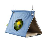 Tente Oiseaux - 18x14x14cm Tente pour Oiseaux avec Grotte,Tente Triangle pour Oiseaux en Flanelle De Coton,Hamac pour Perroquet,Hamac pour Oiseaux,Cadeaux pour Les Amoureux des Perroquets,Blue