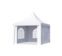 Tente pagode TOOLPORT 3x3m Montage Simple et Rapide, avec fenêtres, bâche PVC 700, Blanc