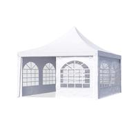 Tente pagode TOOLPORT 4x4m Montage Simple et Rapide, avec fenêtres, bâche PVC 700, Blanc