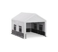 Blumfeldt Serre de Jardin Party Haven 3x4 Blanc/Gris foncé - abri de Jardin avec Toit en PE 170kg de Haute Qualité - pergola Jardin offrant Protection et facilité de Montage