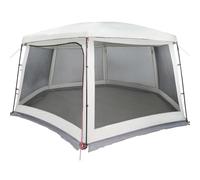 Tente piscine toit amovible parois maille gris 670x590 cm