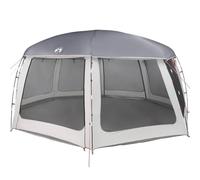Tente piscine toit amovible parois maille gris 690x690 cm