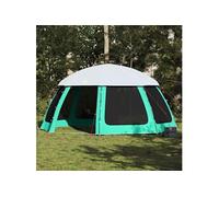Tente piscine toit amovible parois maille vert d eau 510x510 cm