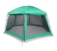 Tente piscine toit amovible parois maille vert d eau 512x458 cm