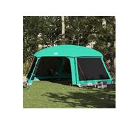 Tente piscine toit amovible parois maille vert d eau 670x590 cm