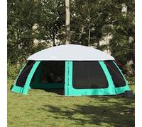 Tente piscine toit amovible parois maille vert d eau 690x690 cm