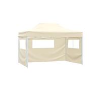 Tente Pliable avec 3 Parois 3x4,5 m Crème Tonnelle de Jardin Chapiteau 44972