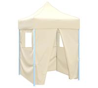 Vidaxl Tente De Réception Pliable Avec 4 Parois 2x2 M Acier Crème Blanc