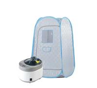 Tente pliable portative de saunas spa à la maison corps complet sauna vapeur avec le générateur 4L et 1500W(Silver Set)