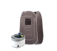 Tente pliable portative de saunas spa à la maison corps complet sauna vapeur avec le générateur 4L et 1500W(Khaki Set)