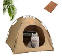 Tente Pliable pour Chat, idéale pour l'intérieur et l'extérieur | Niche Confortable et Respirante pour Camping,Le Balcon et Les Voyages | Se Transporte et Range Facilement (Coffee, S)