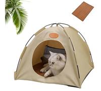 Tente Pliable pour Chat, idéale pour l'intérieur et l'extérieur | Niche Confortable et Respirante pour Camping,Le Balcon et Les Voyages | Se Transporte et Range Facilement (Beige, L)