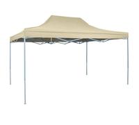 vidaXL Chapiteau rétractable Pavillon de jardin 3 x 4,5 m 100% imperméable Protection UV Blanc crème