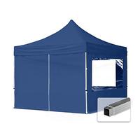 TOOLPORT 3x3 m Tonnelle pliante Alu, PES 700, côtés panoramiques, bleu foncé - (59001)