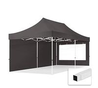TOOLPORT Tente Pliante 3x6 m - 2 Bâches de Côté (fenêtres panoramiques) Economy 700N Housse Barnum Chapiteau Pliant Tonnelle Gris